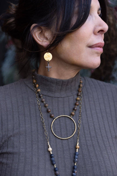 Full Circle Stone Stunner Necklace: Jasper