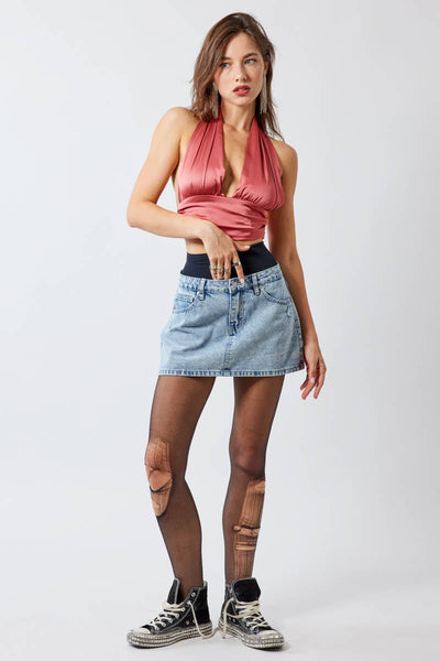 Mirco Mini Skirt Acid Denim