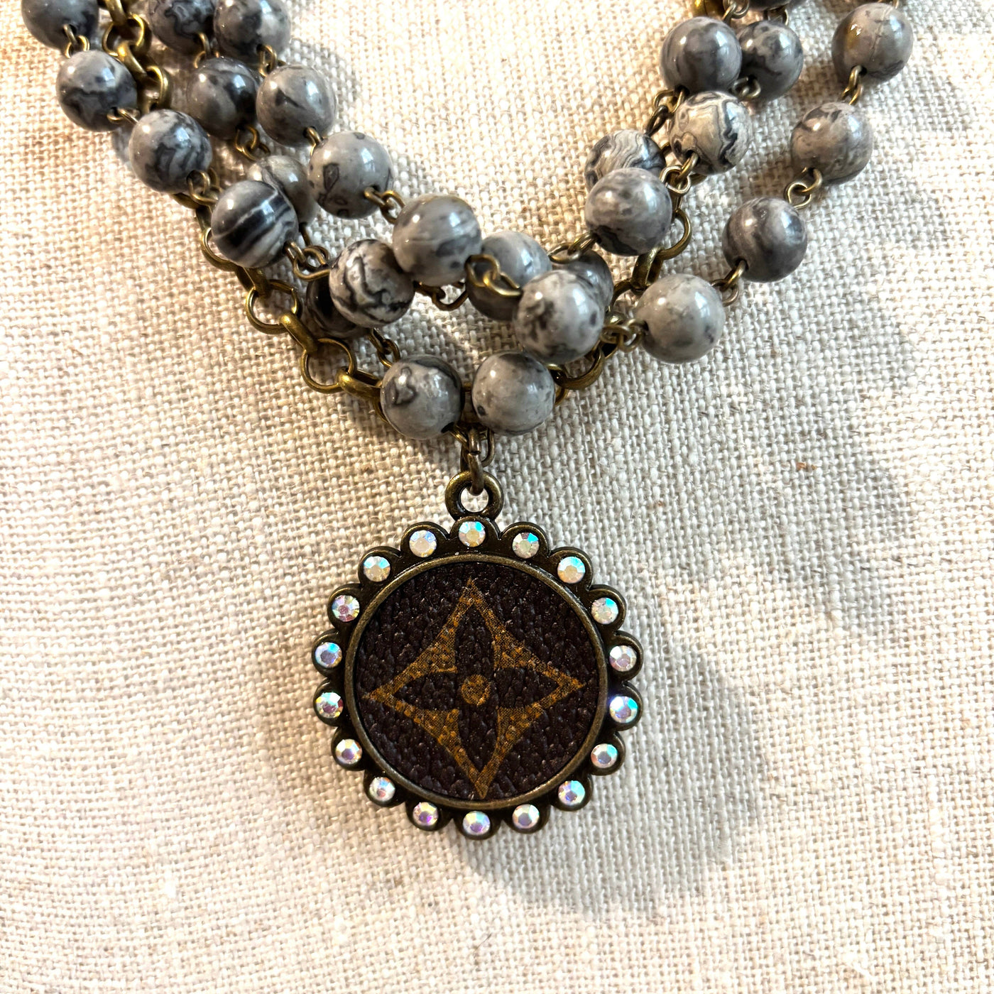 Grey Picasso Jasper Layered Necklace