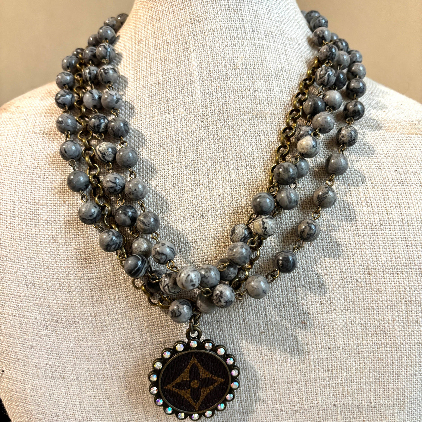 Grey Picasso Jasper Layered Necklace