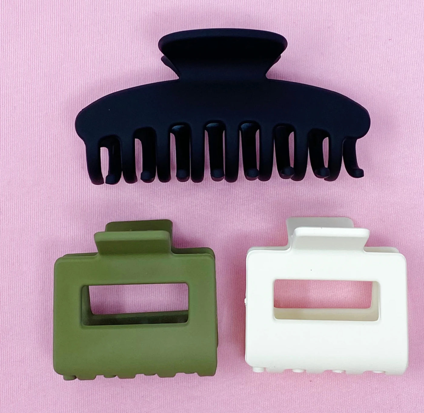 Matte Mutted Hair Claw Set