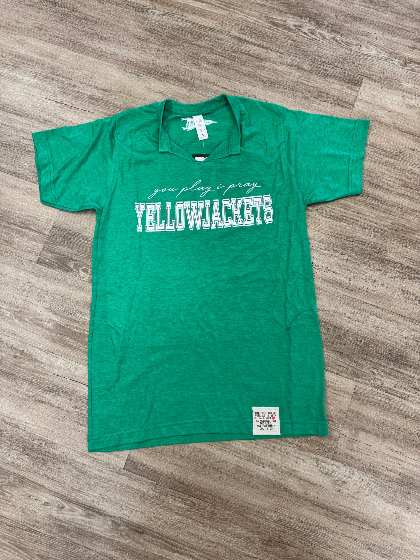  YELLOWJACKETS Cut V-Neck | School Spirit colors: Green