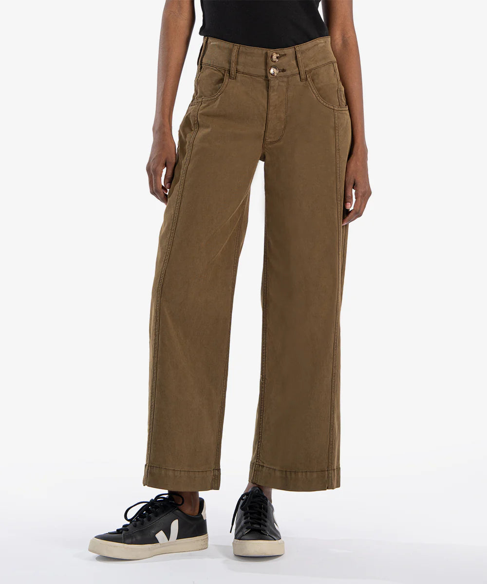 High Rise Wide Leg Pants W/ Front Seams