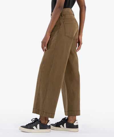 High Rise Wide Leg Pants W/ Front Seams