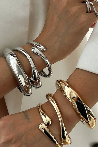 TEARDROP SHAPE CUFF BANGLE | 40B5185: Silver