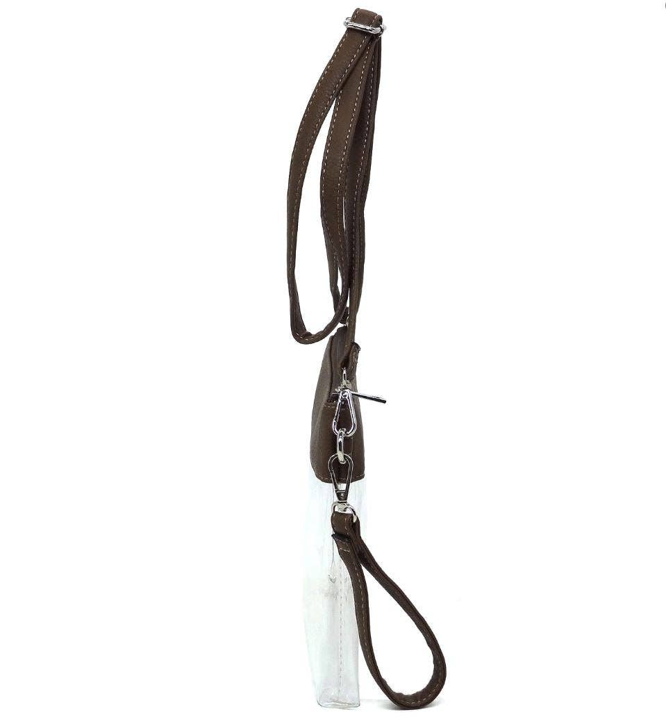 Game Day Clear Crossbody Bag/Clutch: Cow