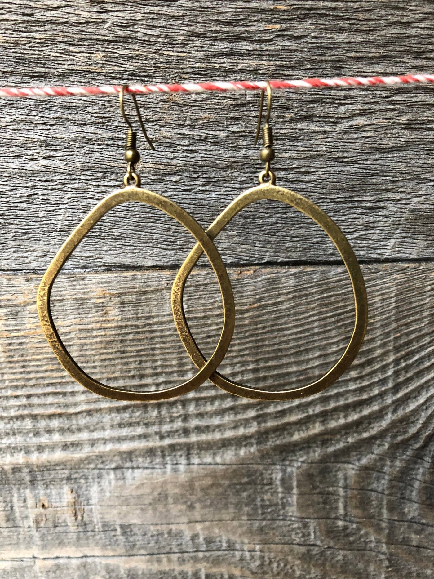 Funky Imperfect Brass Drop Earrings: Brass