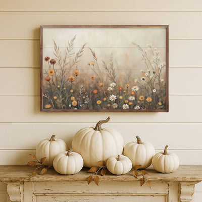 Fall Field With Mums And Daisies: 16x10