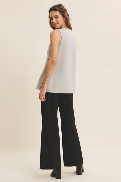 OLIVE WIDE-LEG ANKLE LENGTH PANTS