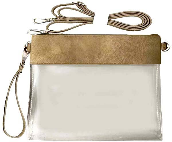 Game Day Clear Crossbody Bag/Clutch: Cow