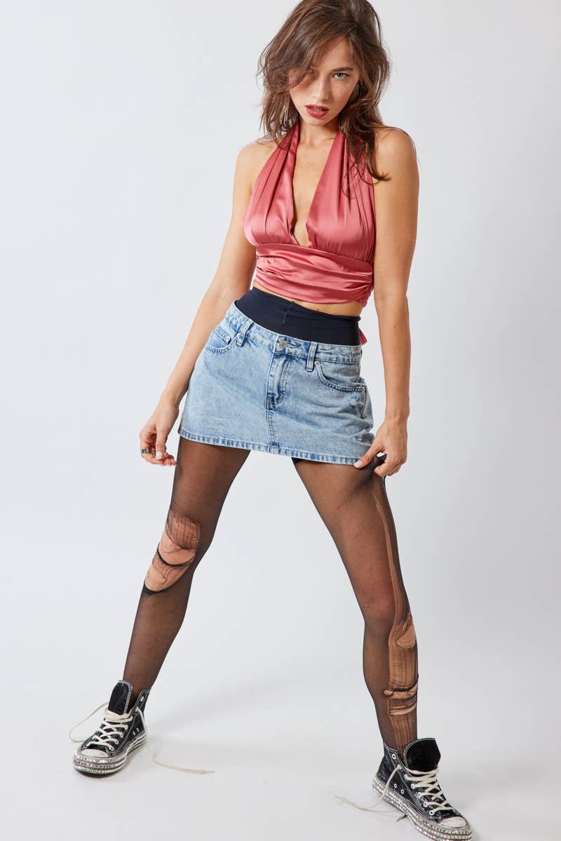 Mirco Mini Skirt Acid Denim