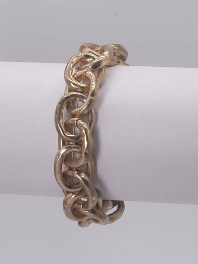 Link Chain Stretch Bracelet: Gold