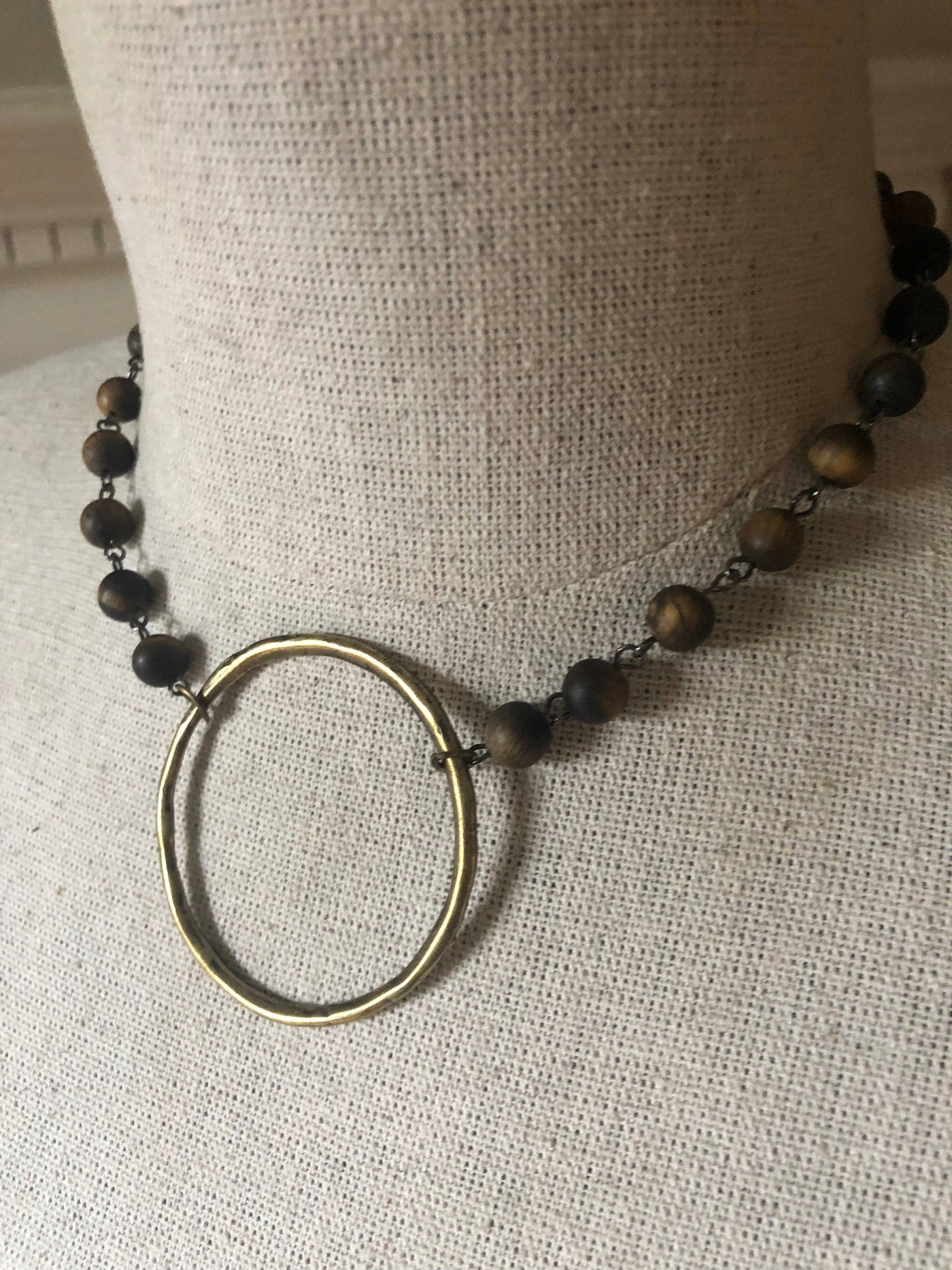 Full Circle Stone Stunner Necklace: Jasper