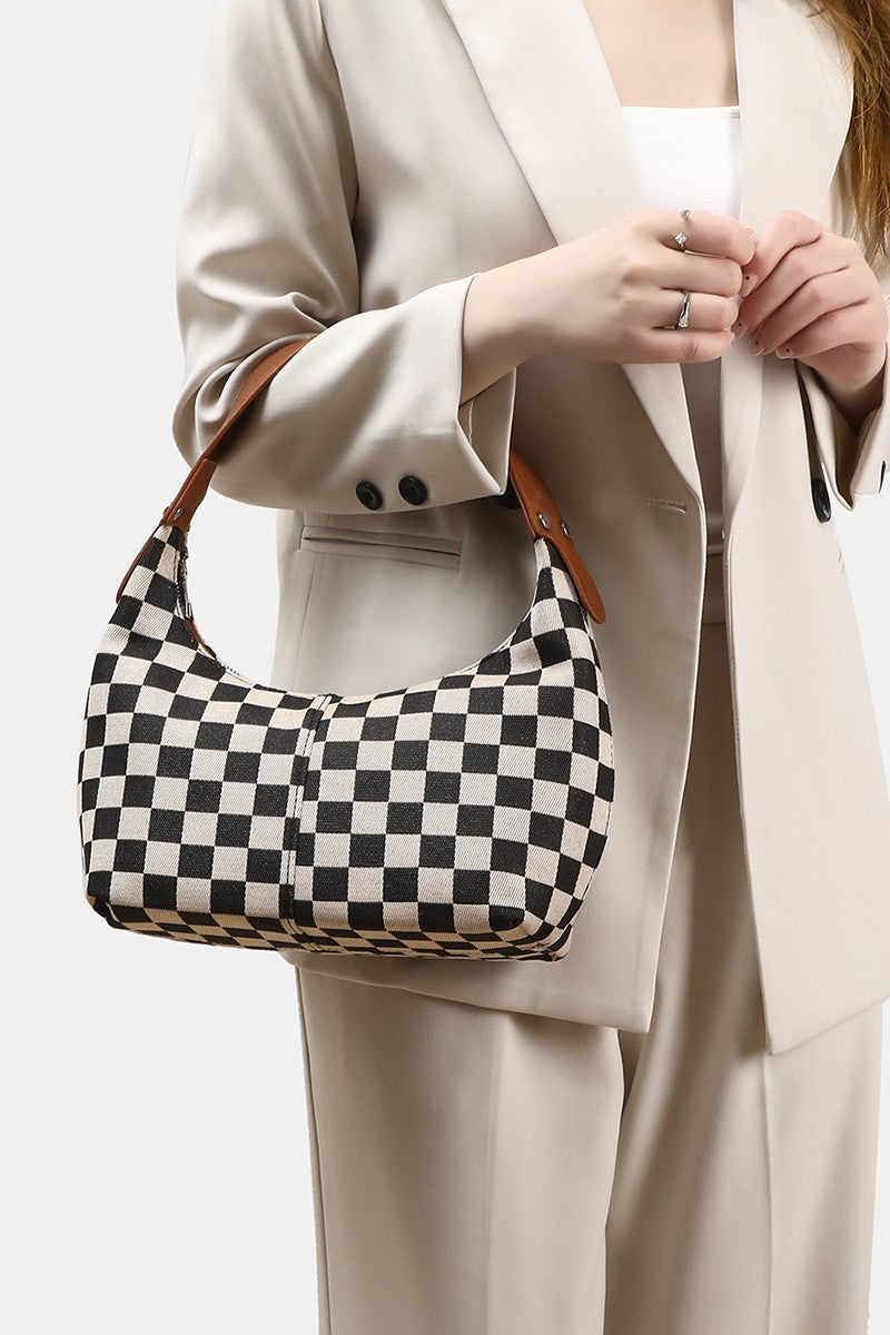 Checkered Underarm Shoulder Handbag
