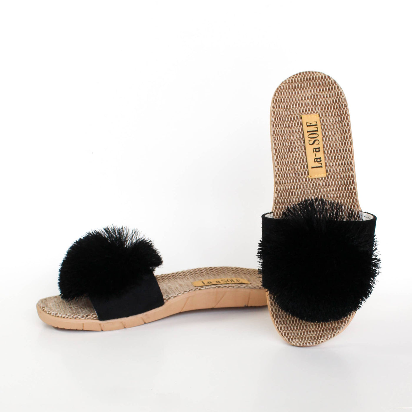 Pom Pom Slides | Black: Small,Large