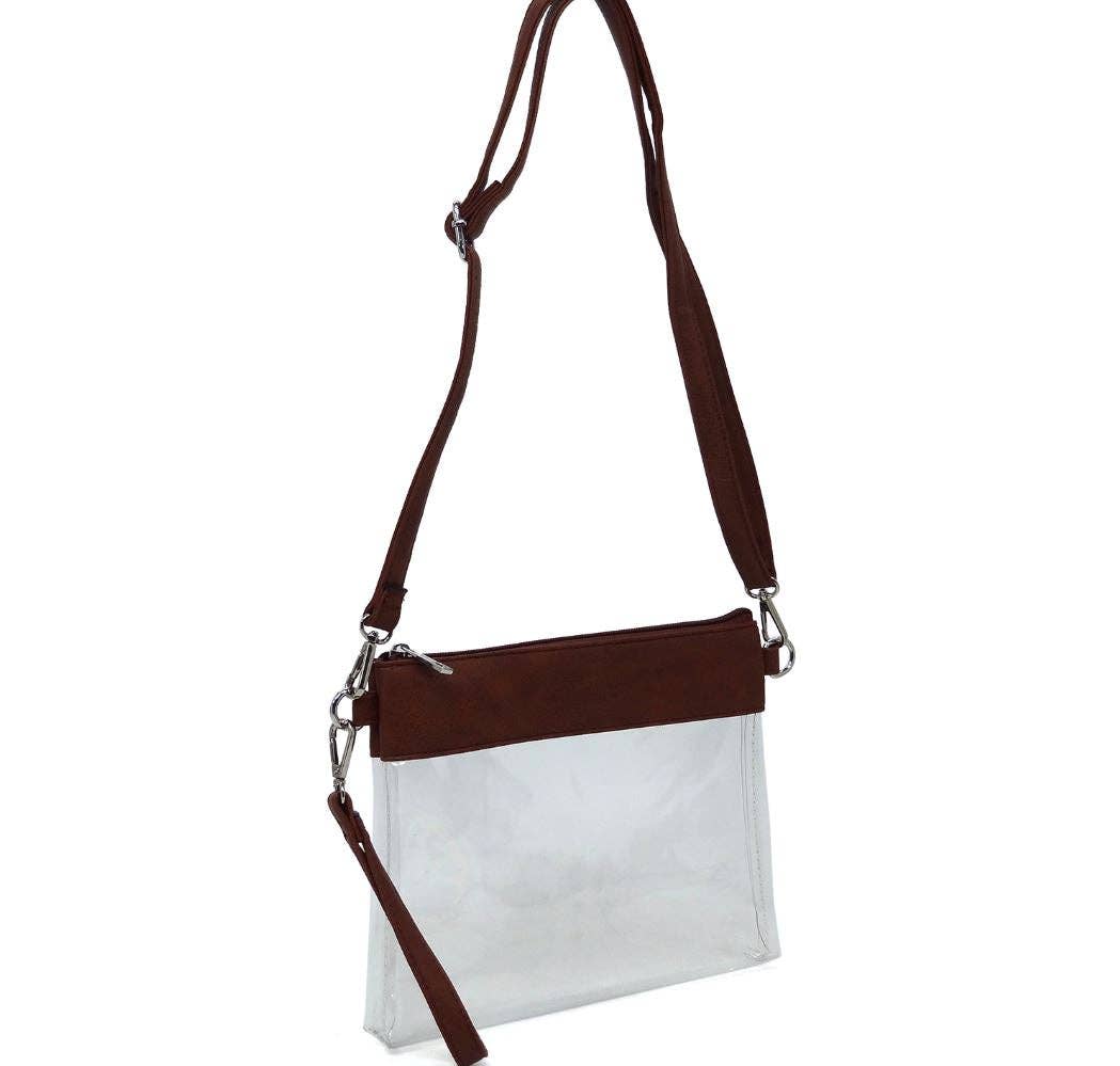 Game Day Clear Crossbody Bag/Clutch: Cow