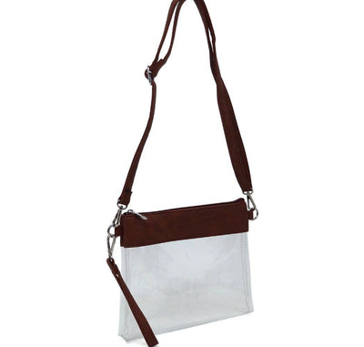 Game Day Clear Crossbody Bag/Clutch: Cow