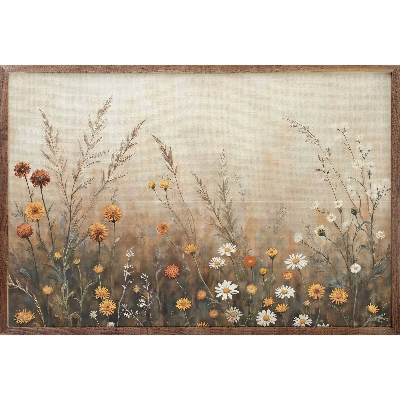 Fall Field With Mums And Daisies: 16x10