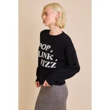 "Pop Clink Fizz" Knitted Pullover Sweater