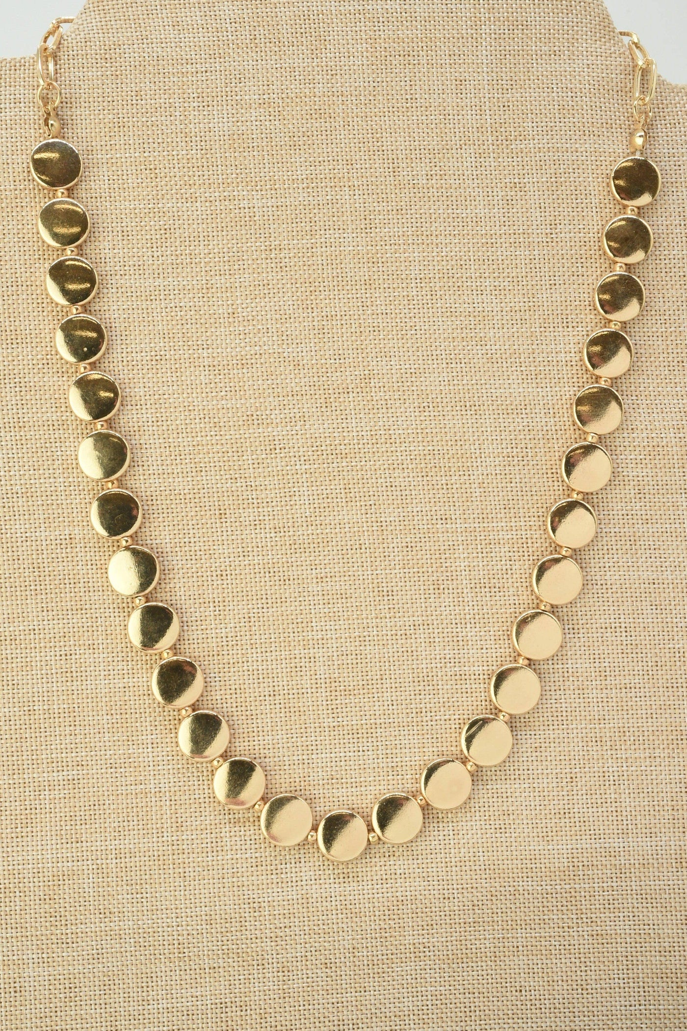 Disc Necklace: Gold  18"