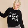 "Pop Clink Fizz" Knitted Pullover Sweater