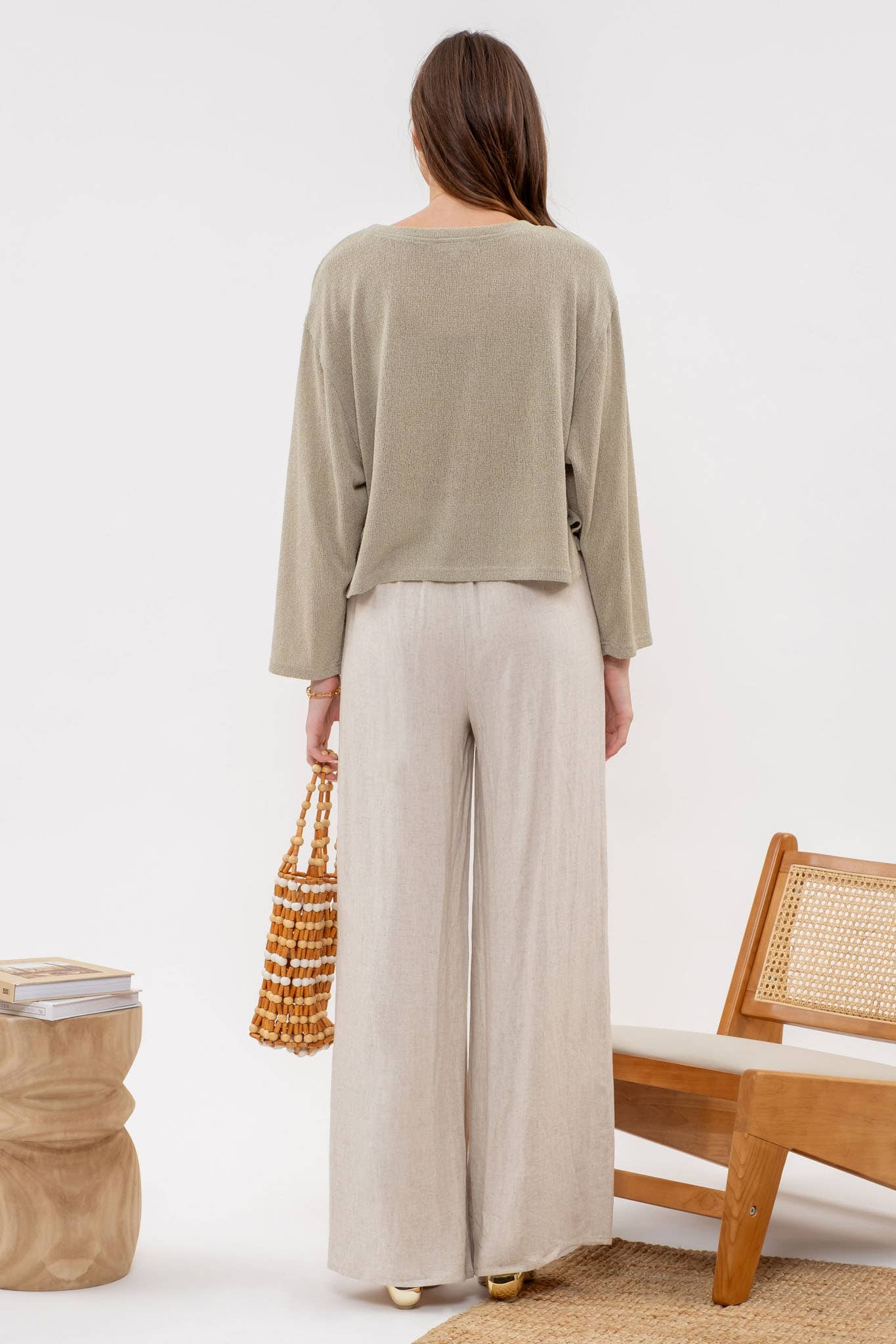 Solid Relaxed Raw Edge Knit Top