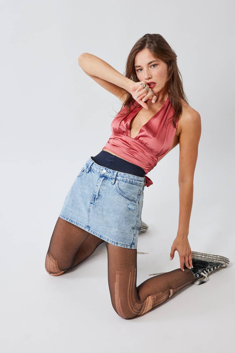 Mirco Mini Skirt Acid Denim