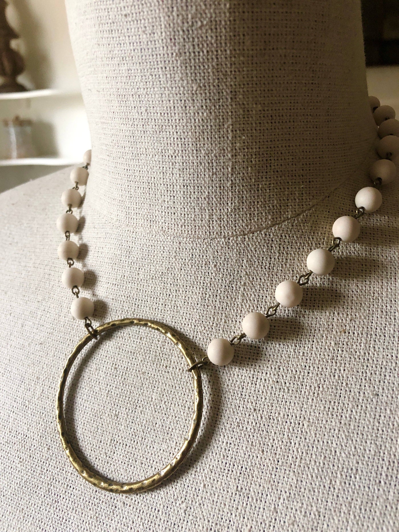 Full Circle Stone Stunner Necklace: Jasper