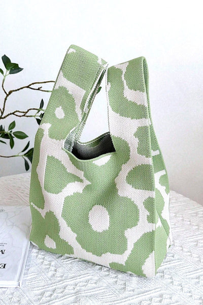 Aesthetic Flower Knitted Tote Handbag
