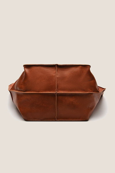 Oversize Large Capacity Soft Vegan Leather Bag/Black,Brown