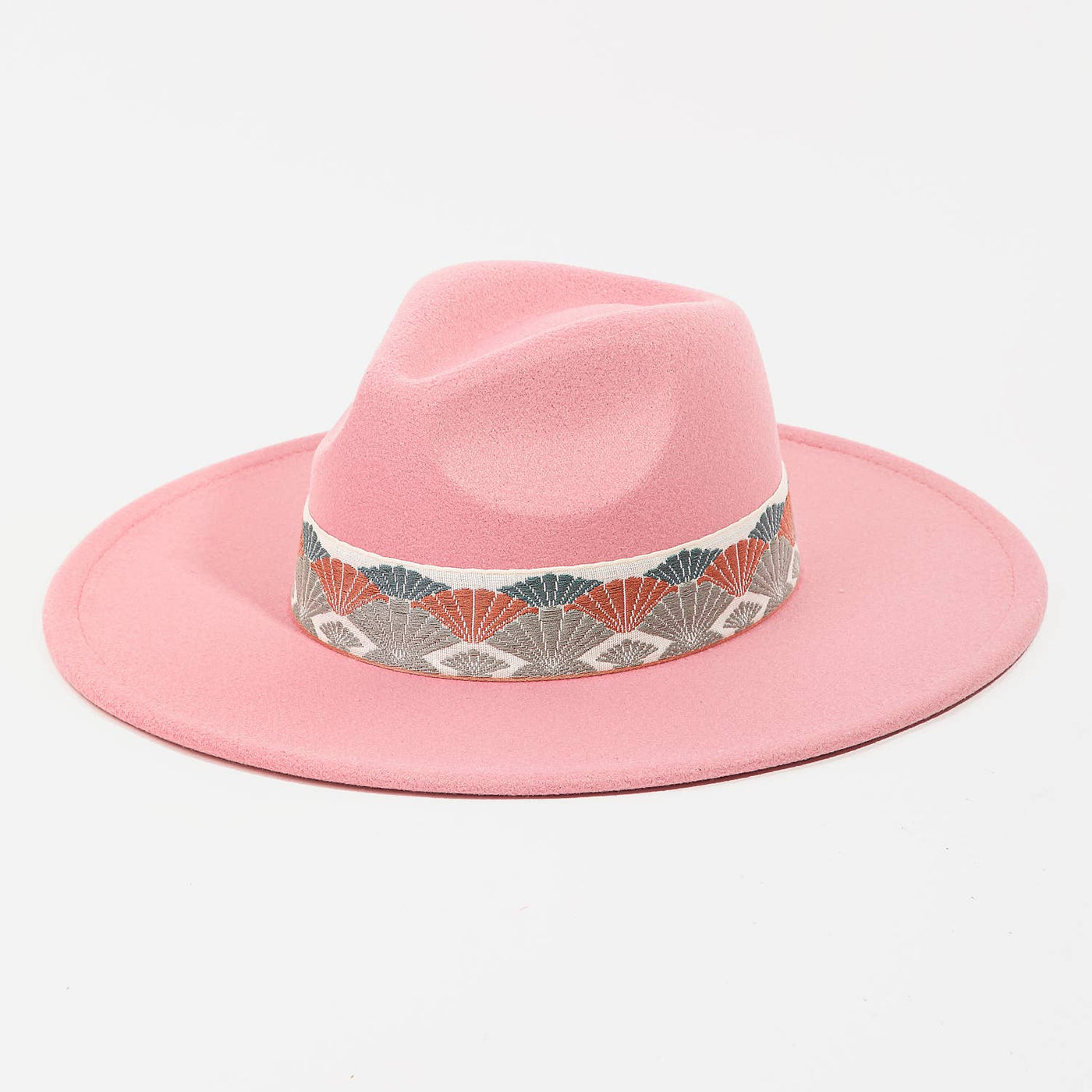 Embroidered Pattern Fedora Hat